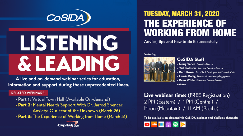 Join Us For Working Successfully From Home Webinar - Tuesday, March 31 - Part of Our Listening And Leading Series